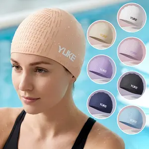 YUKE Silicone Swim Cap for Women - High Elasticity Waterproof Bathing Cap for Long Hair, Professional Anti-Slip 3D Ergonomic Swimming Cap, Multiple Aesthetic Colors