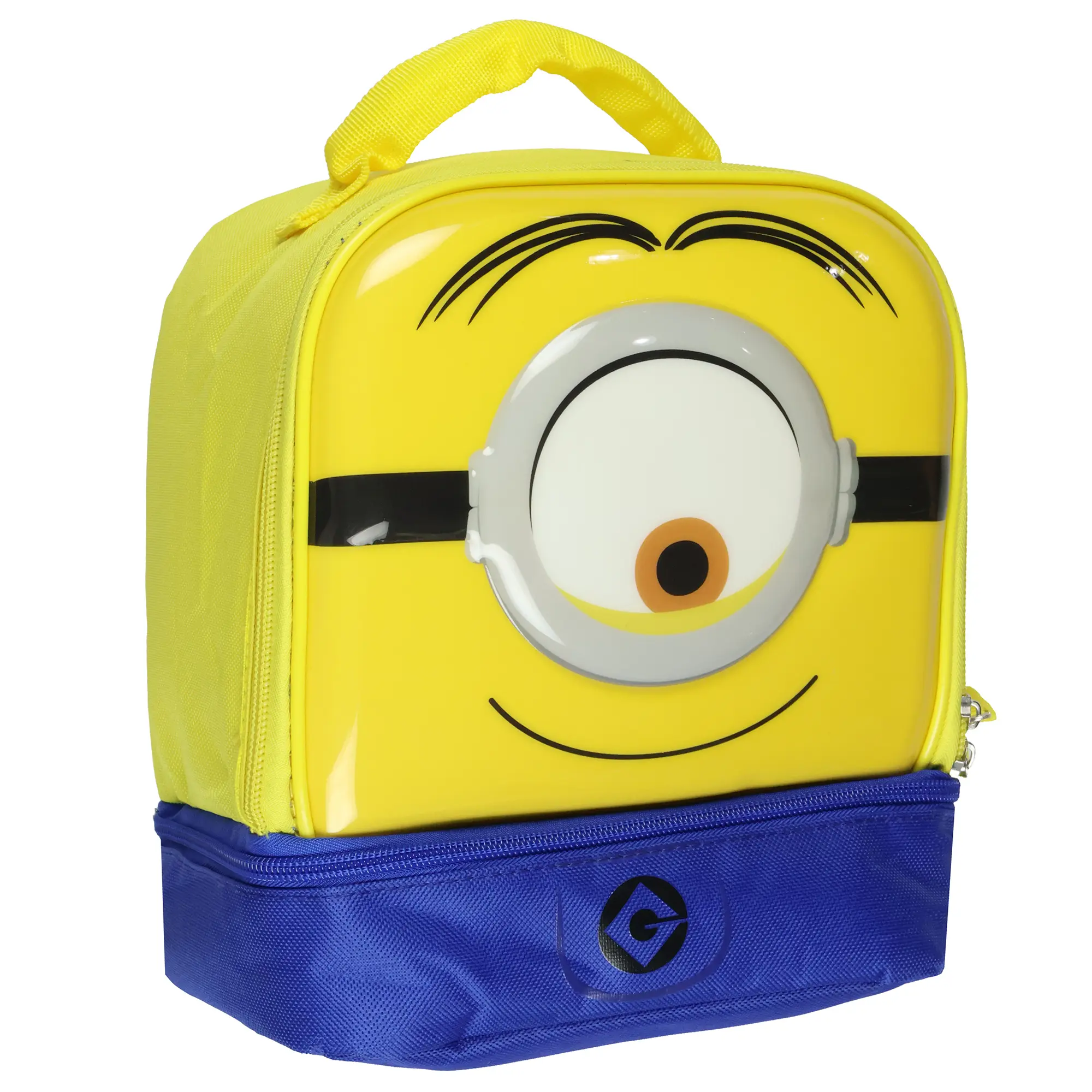 Minions Lunch Box Stuart Minion Character Insulated Dual Compartment Lunch Tote Bag 10"