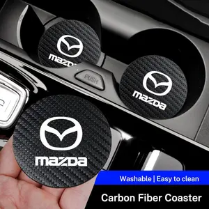 Car Coaster Non-Slip Pad for Mazda Models, Water Cup Holder Interior Mat, Durable Accessory for Mazda 3 5 6 Atenza Axela Demio Cx3 Cx-5 Cx5 Cx7 Mp Ms Rx8, Car Accessories
