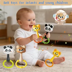 Toys in The Nursery, Learning Toys for 0-12 Months, Cute Rattle And Bell, Colorful Animal Handheld Rattles, Sensory Awakening Buzzers for Babies, Which Help Develop Motor Skills And Hand-Eye Coordination