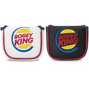 Golf Putter Cover Bogey King Magnetic Closure, New Square Design for Unisex, Durable Club Head Protection, Golf Accessory