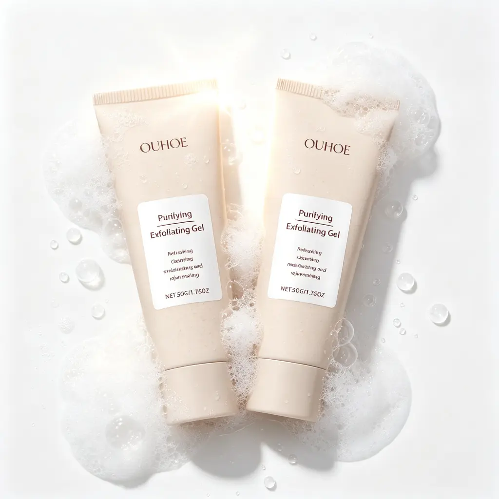 Gentle Exfoliating Face Scrub, Alcohol-Free Moisturizing Facial Cleanser, Hydrating Purifying Solid Gel Scrub for All Skin Types, Smooth Radiant Skincare, 68g Daily Cream