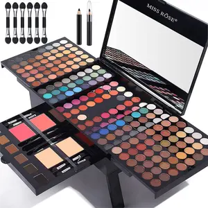 190 Colors Professional Makeup Kit for Women Full Kit, Pallet,All In One Gift Set girls, include Eyeshadow/Facial Blusher/Eyebrow Powder/Eyeliner Pencil/Mirror/makeup brush(004Y)