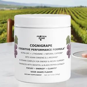 Cognigrape - Cognitive Performance Formula - Sour Grape Flavor, Nootropics, Adaptogens, Energy Support, B-Vitamin Complex, 5.82 oz, Natural Energy Drink