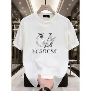 [100% Cotton][Graphic Tee] Intricate ‘VEARCSE’ & Ornate ‘V’ Logo in Premium Black & White,Regular length - Casual daily wear - Travel outfit - Basic base layer.