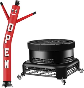 20FT Air Inflatable Waving Tube Man Set with Blower & Wheel, Air Puppet Dance Artist for Mall Opening, Amusement Park, Outdoor Decoration，Open