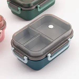 Double-Layer Microwave Bento Lunch Box with Spoon, Durable Bento Box, Leak-Proof Design, Large Capacity Storage Solution, Ideal for Meal Preps & On-The-Go Meals