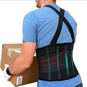 Adjustable Back Support Belt With Suspenders, Unisex Back Support Brace, Suitable For Lifting, Construction, Warehouse, Heavy Duty Work, Gym And Industrial Environments