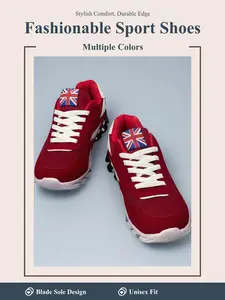 Fashionable Large Size Men's Sports Running Shoes, Sports Athletic Shoes, Blade Sole Design, Multiple Colors, Comfortable and Durable, Suitable for All Seasons