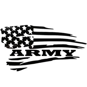 USA Flag Army decal sticker weatherproof available in multiple colors and sizes