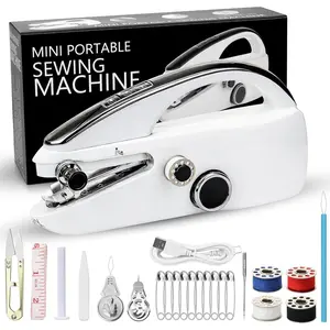 Mini Sewing Machine, Portable Handheld Sewing Machine for Beginners & Adults, Dual Speed & Dual Power for Clothes, Jeans, DIY Crafts