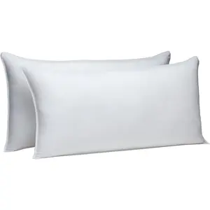 Down Alternative Bed Pillows for Back and Side Sleepers, Medium Density, King Size, 36" x 20", White, 2-Pack