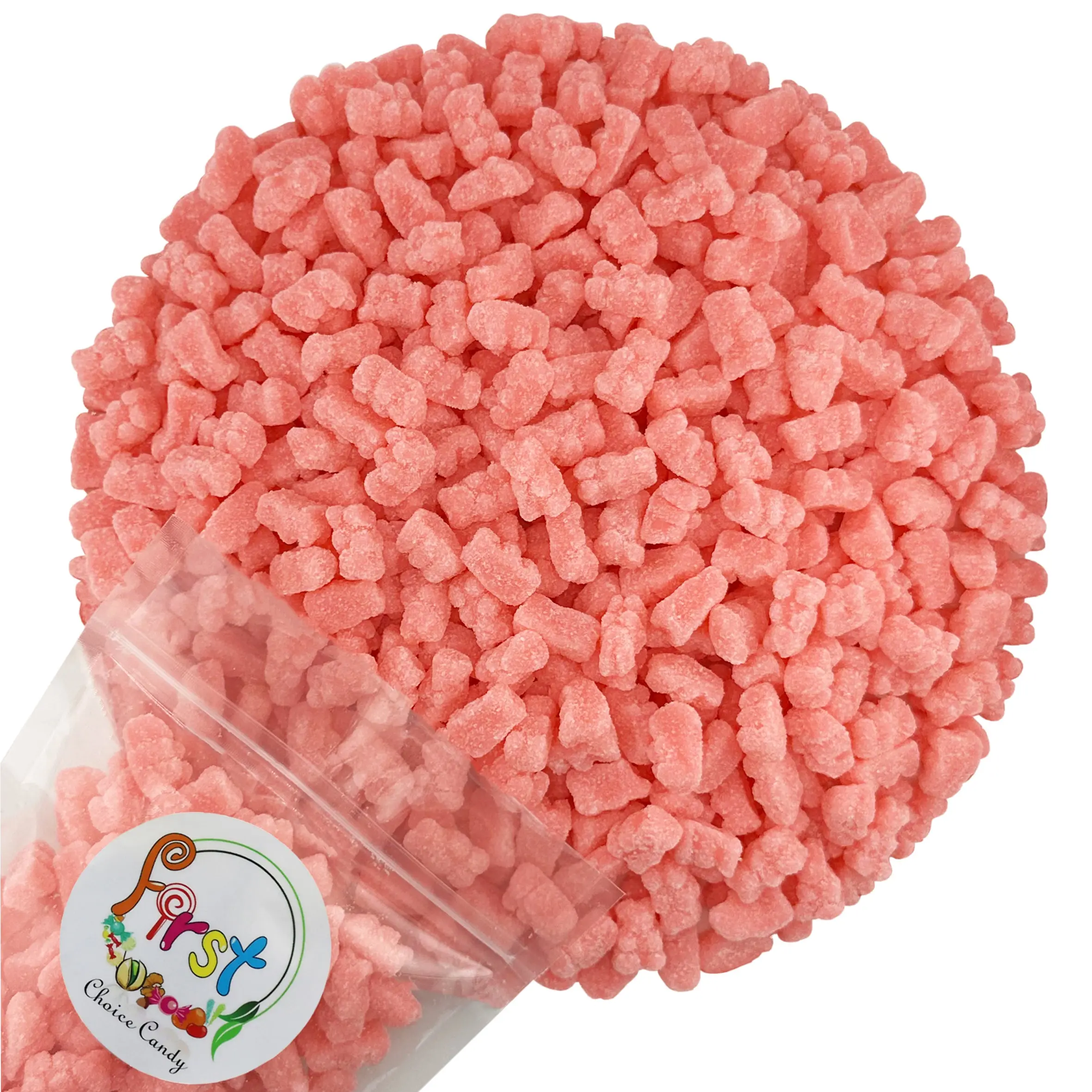 SOUR PINK STRAWBERRY GUMMY BEARS