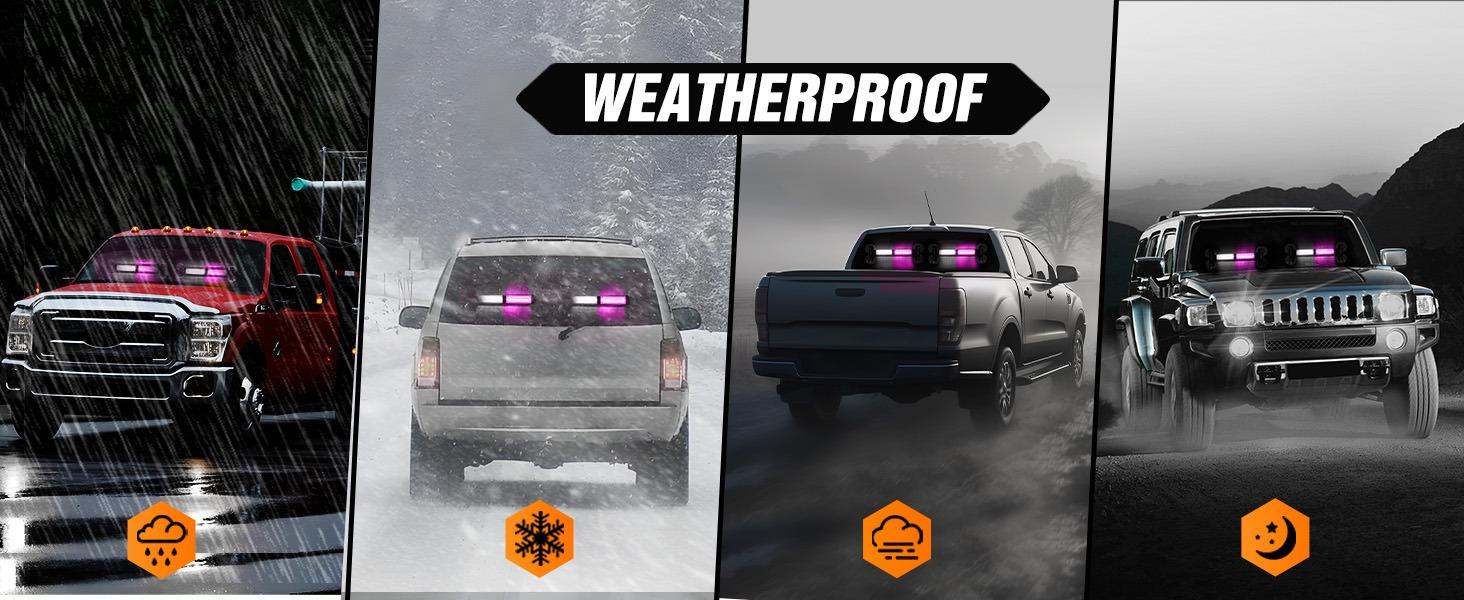 Nilight 40LED Purple White Emergency Strobe Traffic Advisor Light Bar with Suction Cups Dash Safety Warning Hazard Flashing Lights Interior Front/Rear Windshield for Trucks Construction Vehicles