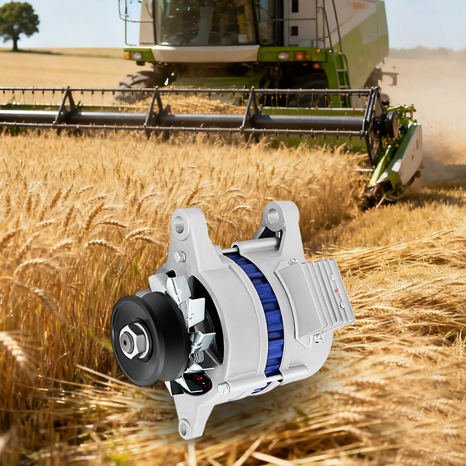 1200W Permanent Magnet AC Generator 12V-14V, Pure Copper Motor for Tractor Agricultural Vehicle Power, 4500rpm Silver