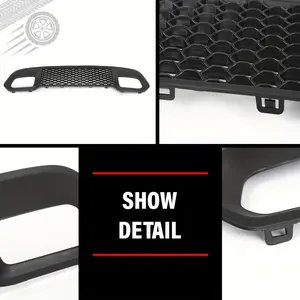 1pc Black Front Lower Grille for Jeep Grand Cherokee 2017-2019 - Durable PP Material, Hexagonal Mesh Design, Direct Factory Pricing, Easy Installation, Vehicle Customization, Modern Car Accessory, Sturdy Construction, Car Trim, Offroad Drivers