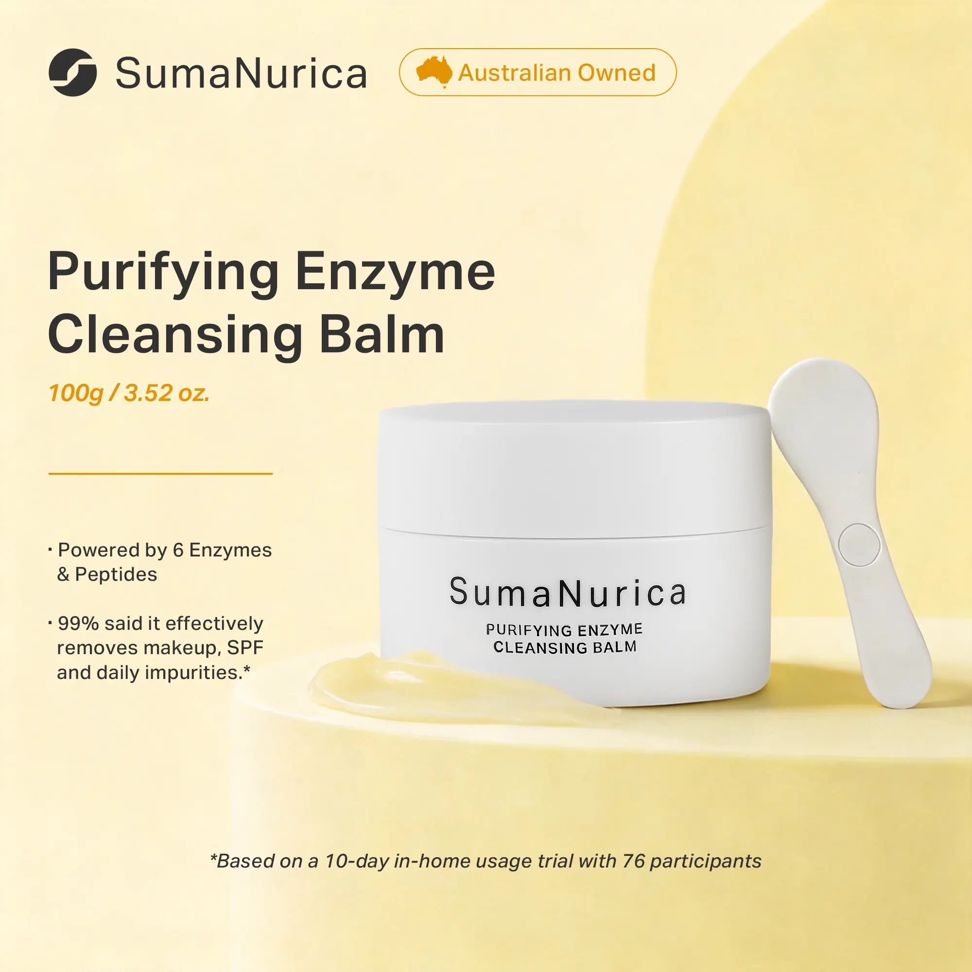 [SumaNurica] 3-in-1 Enzyme Cleansing Balm with Biotech Peptides – Cleanse, Remove Makeup & Comfort Skin