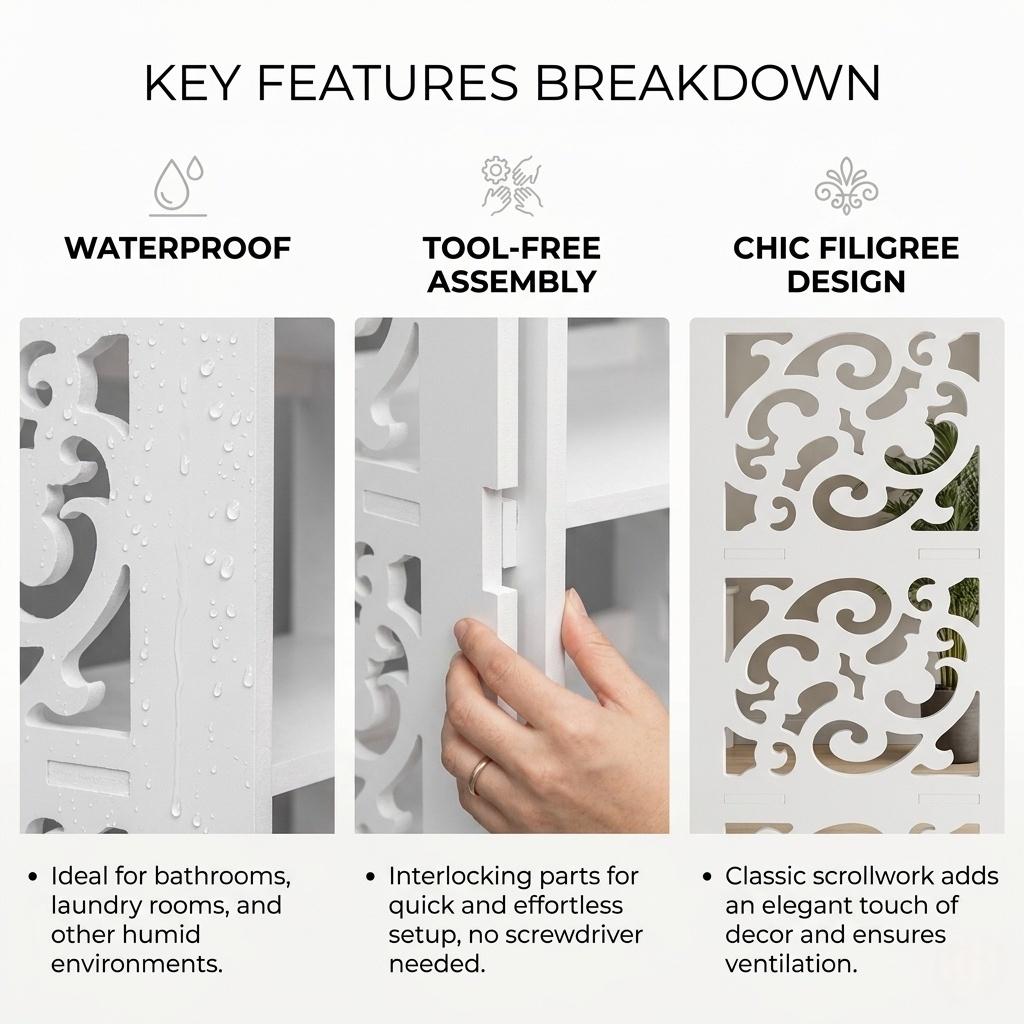 WPC Board 5-Layer Multi-Functional Rack - 16.5×9.4×31.5 Inches, Vertical Slim Storage Rack, Multi-Tier Storage Cabinet, Multi-Functional, Simple Design, Large Capacity, Sturdy and Durable portable closet storage organizer wardrobe wooden shoe