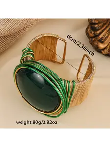 Bohemian Tribal Aluminum Wire Bracelet Handmade Ethnic Woven Bangle for Women Men Unique Ethnic Jewelry Gift