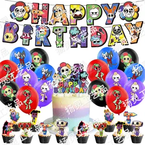 Dandy's World Themed Birthday Party Decoration Dandy's World Birthday Flag Cake Power strip balloon