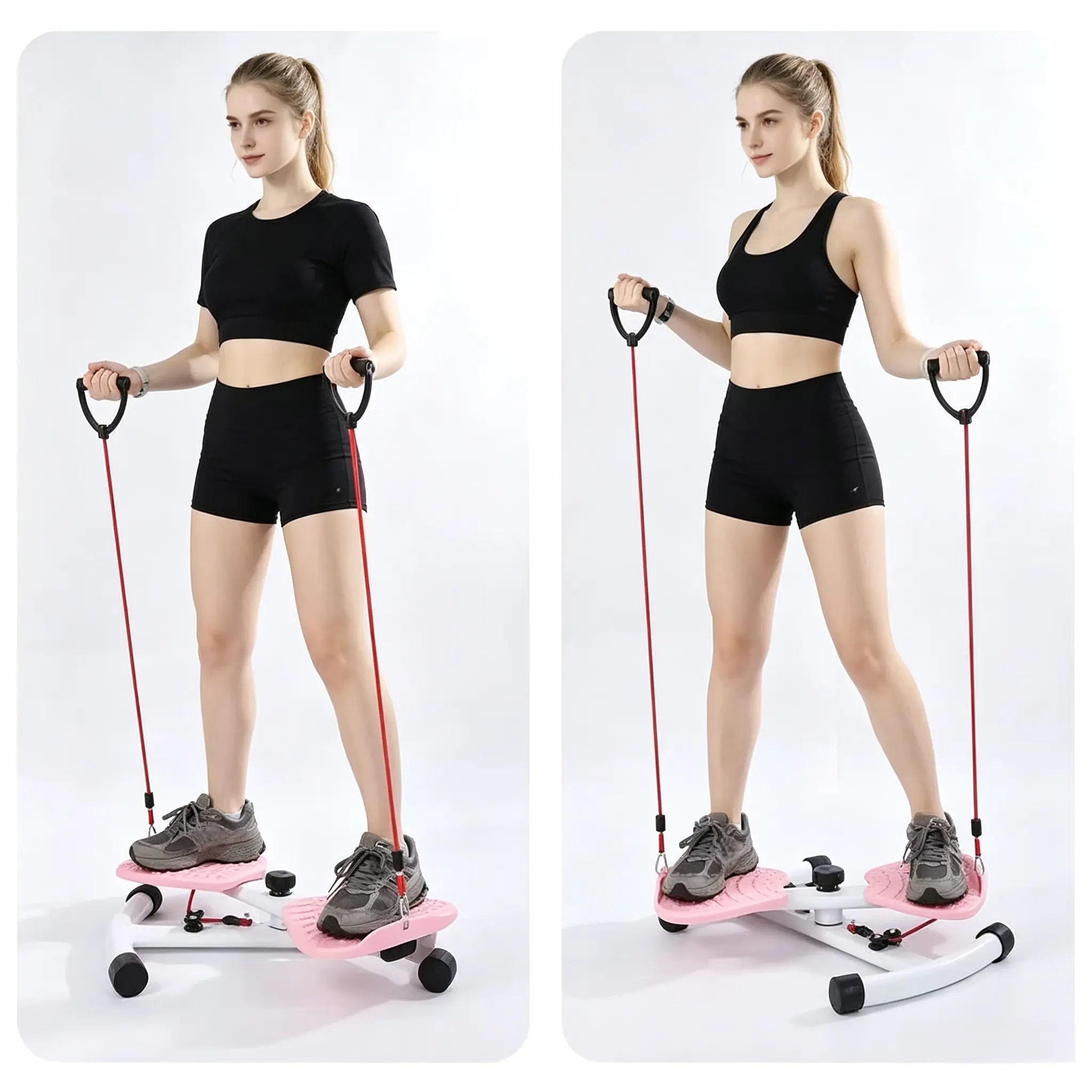 Viral FitTok Twist Stepper  with Anti-Slip Massage Pedals, Stable H-Shape Frame Portable Home Gym Gear, Easy Store Workout Trainer for Apartment & Desk Use extended step range leg press machine