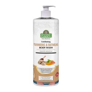 Turmeric Oatmeal Body Wash – Brightening & Exfoliating Cleanser for Dry, Sensitive Skin – Soothing Anti-Inflammatory Formula for Dark Spots, Acne & Irritation