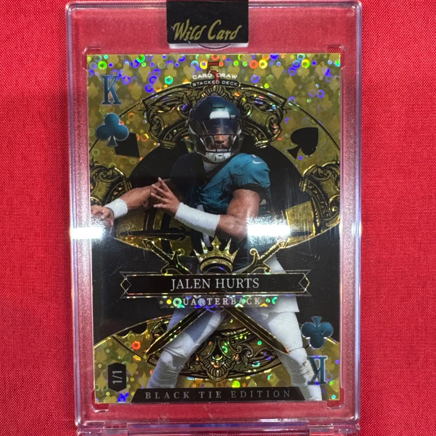 2026 Wild Card - Jalen Hurts 1/1 Gold Disco - Black Tie Edition - Philadelphia Eagles
