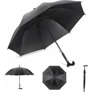 Walking Cane Umbrella, Walking Sticks Crutch Umbrella, Heavy Duty Frame,Lightweight - Windproof Umbrella Cane,  for Birthday,Christmas,Father's Day,Men,Women