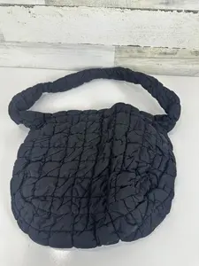 CALUOMATT Large Puffer Tote Bag for Women Padded Quilted Hobo Bags, Black