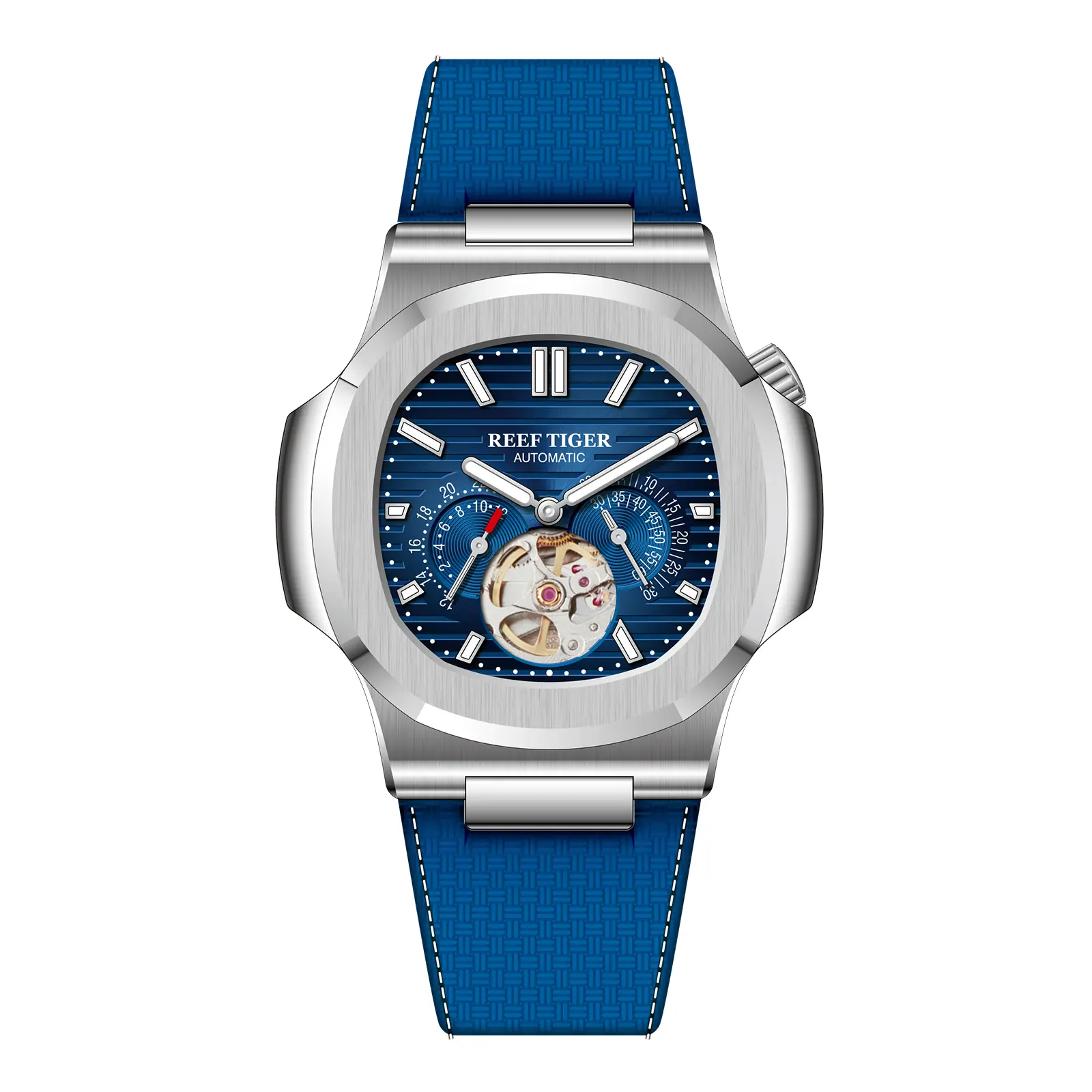 Reef Tiger Tourbillon Mechanical Watch, Casual Business Men's Wristwatch, New Skeleton Men's Watch, Gift Option RGA20S7