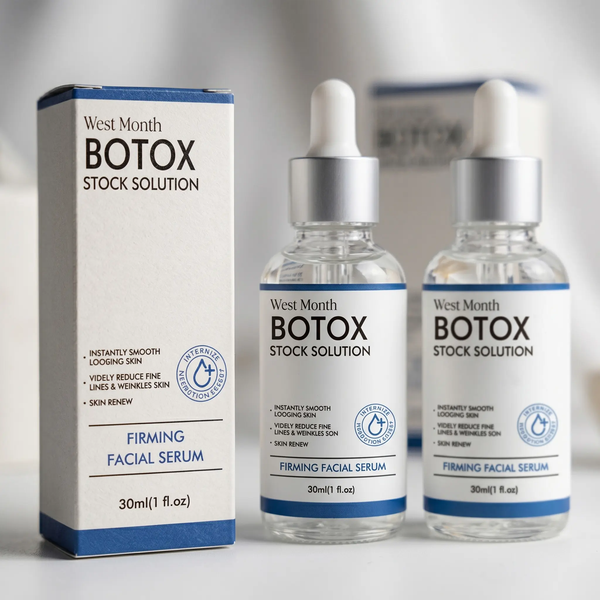 Botox-Effect Advanced Face Serum - Professional Firming Skincare for Wrinkle Reduction, Pore Control, 30 ml Dropper Bottles (2-Pack)