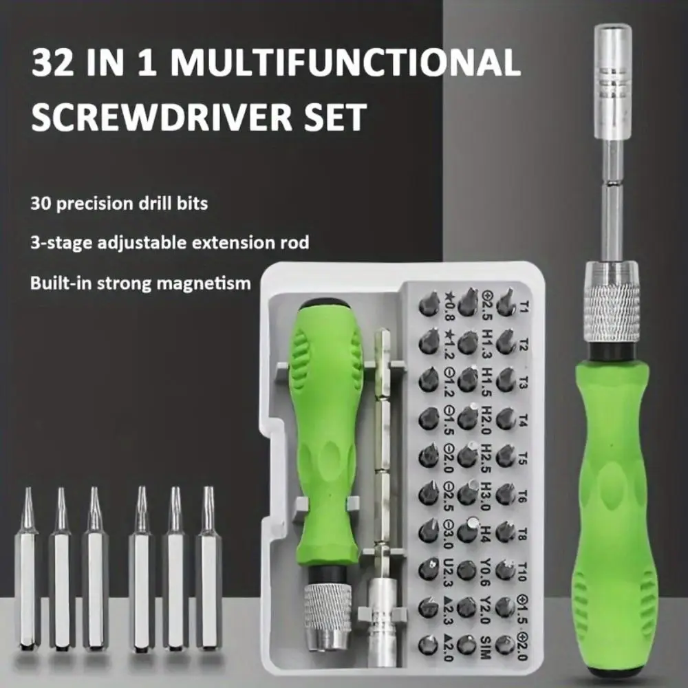 32 In 1 Screwdriver Set, Precision Mini Magnetic Screwdriver Bits Kit, Maintenance Tool Compatible with IPad Mobile Phone Camera