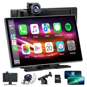 【JumpstartSale】LAMTTO Portable Carplay Android Auto Car Stereo with 4K Dash Cam & 1080p Backup Camera for All Vehicles Wireless Android Carplay  Screen | Gifts