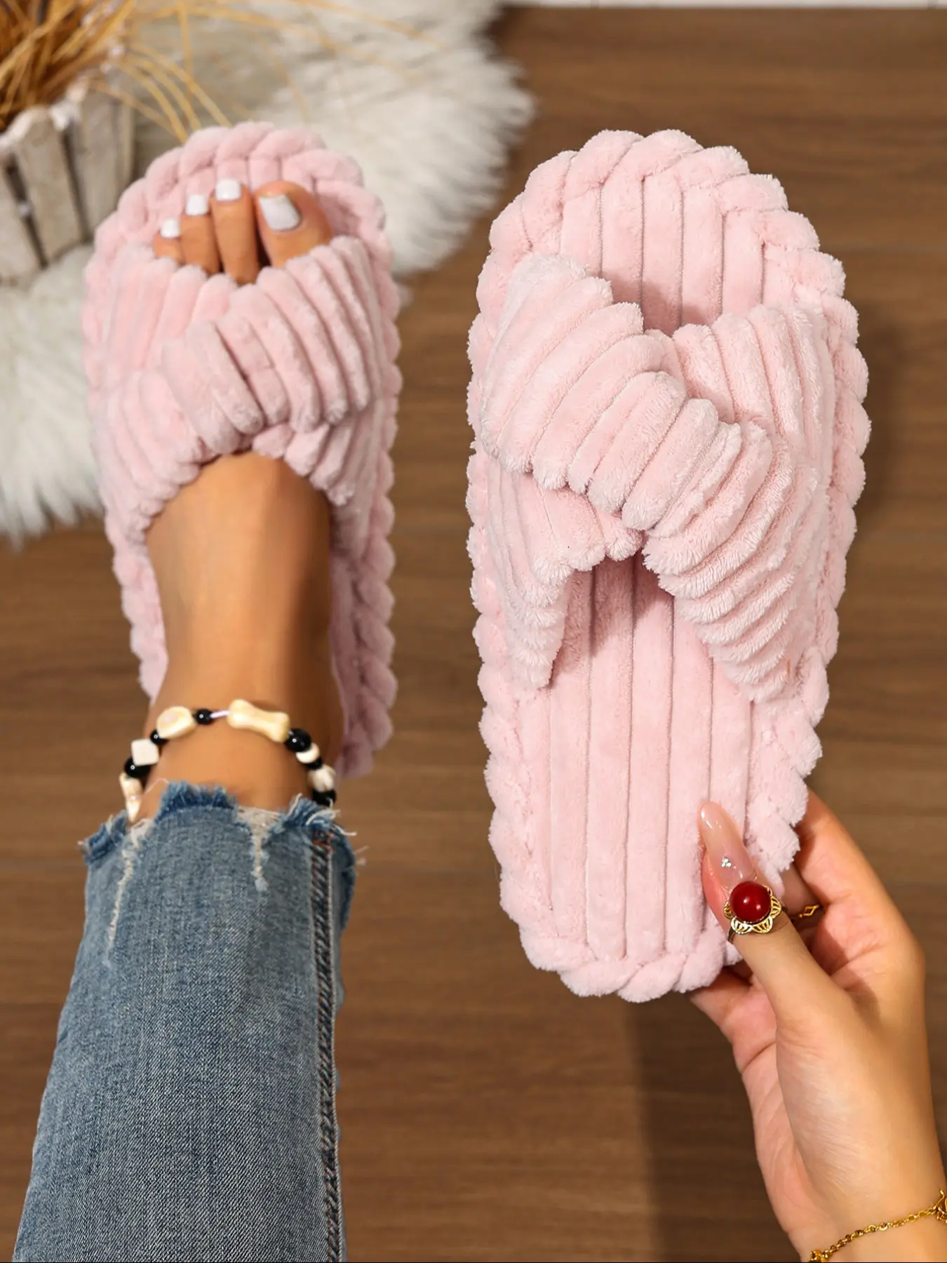Women's Thick Winter Warm Solid Color Slippers, Home Slippers, Multi-Color Options, Plush Lining, Anti-Slip Eva Sole, Indoor Outdoor Comfort, Fuzzy House Slippers, Non Slip Slippers