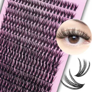 14 Rows 280 Clusters 40D Mix 8-16mm Cluster Lashes Extension Makeup Eyelashes Extension Natural Thick Fake Eyelash 3D Strip Individual Lashes