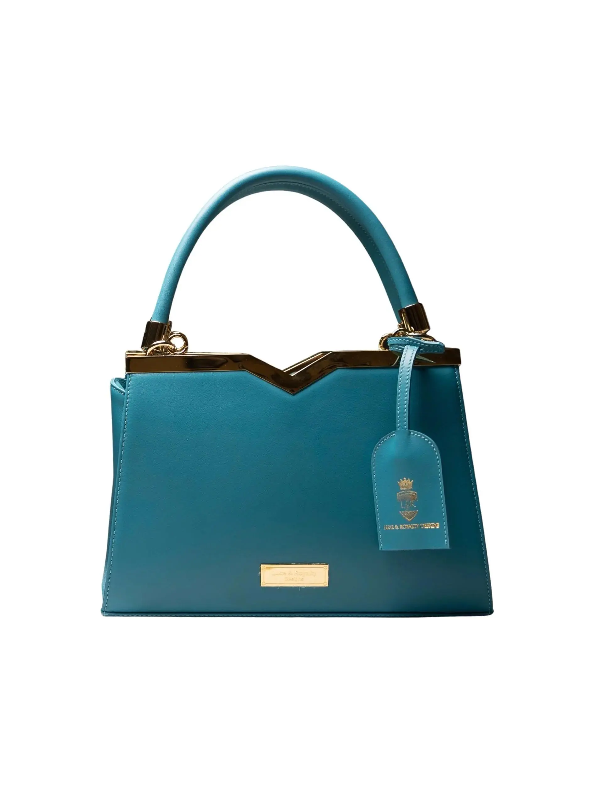 rotation bag The Royalty Turquoise Handbag - Elegant Genuine Leather with Gold Accents & Adjustable Strap - Durable & Spacious Design - Made in Italy
