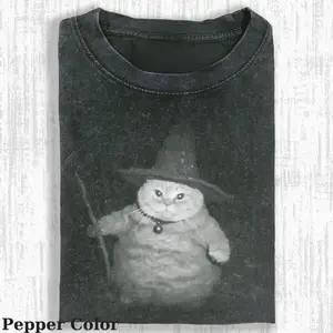 Wizard Cat Vintage Tee, Cat T-Shirt, Meme Cringe Funny Dumb Shirts, Unisex Movie Shirt Menswear Womenswear Streetwear