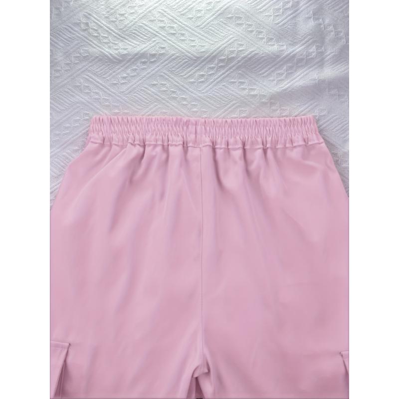 Girls' Red Paratrooper Cargo Pants with Big Pockets - Loose Fit Casual Streetwear for Outdoor Sports & Vacation - Machine Washable Spring Summer Fall Playwear - Perfect Holiday Birthday Gift, Nonstretch Fabric, Perfect for Outdoor