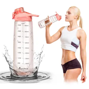 Sports Outdoor Water Bottle [Misprinted Scale] BPA-Free Leakproof Non-Toxic Hydration for Active Women Running Gym Essentials with Easy Locking Lid