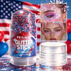 Independence Day Patriotic Shimmer Stick, Blue Glitter Powder, Face Hair Body Use, Perfect for Parades Parties