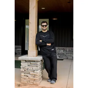 Black Victory Sweat Set Travel Pant