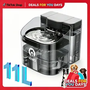 VEWO 11L Large Dog Water Fountain for Big Breeds, No Spill Dog Water Bowl Dispenser with Deep Basin, BPA Free, Ultra Quiet, 7 Days No Refill for Large Dogs/Multi-Pet Homes,Dealsforyoudays