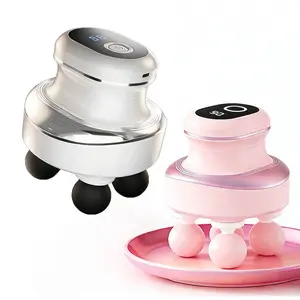 Electric Massage Gun, Four-Head Electric Myofascial Gun, Brushless Strong Muscle Deep Vibration, Waist Shoulder Neck Hand Leg Full Body Massager, Neck Shoulder Relaxer