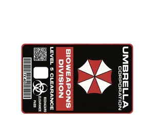 Resident Evil "Umbrella Bioweapons Division" Access Card Credit Debit EBT Chip Card Vinyl High Gloss Cover Sticker Decorative Waterproof Stain Resistant