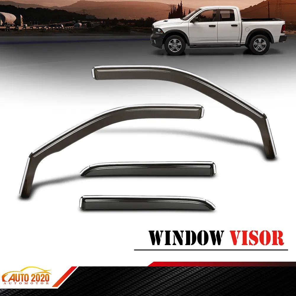 Rain Guards Window Vent Visor Fit For 2009-2024 Ram 1500 2500 3500 Crew Cab (NOT Fit New Body Style or Quad Cab)