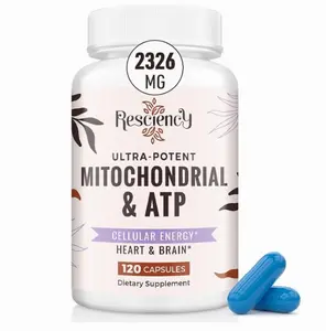 Resciency 2326 MG Mitochondrial Supplements with ATP, Vitamins, CoQ10 & PQQ, More Effective Than Creatine HMB & Nitric Oxide, Energy, Endurance, Strength, Recovery & Muscle, Organic, 120 Capsules