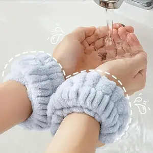 Face Washing Wristband, 2 Counts Absorbent Water Wristband, Sweat Absorbing Sleeve for Washing Face, Bathroom Supplies, Towels, Super Absorbent Towel, Hand Towel