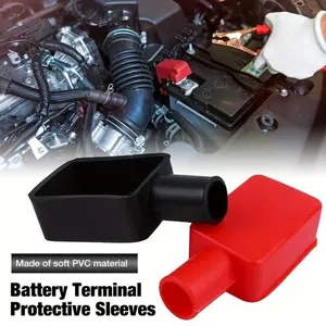 1pair Auto Battery Negative Positive Terminal Covers Cap Boot Isograde Protector Overhanging Batteries Accessories