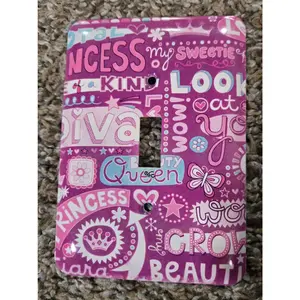 Amerelle Children's Decor Princess Light Switch Decor With Pink Screws