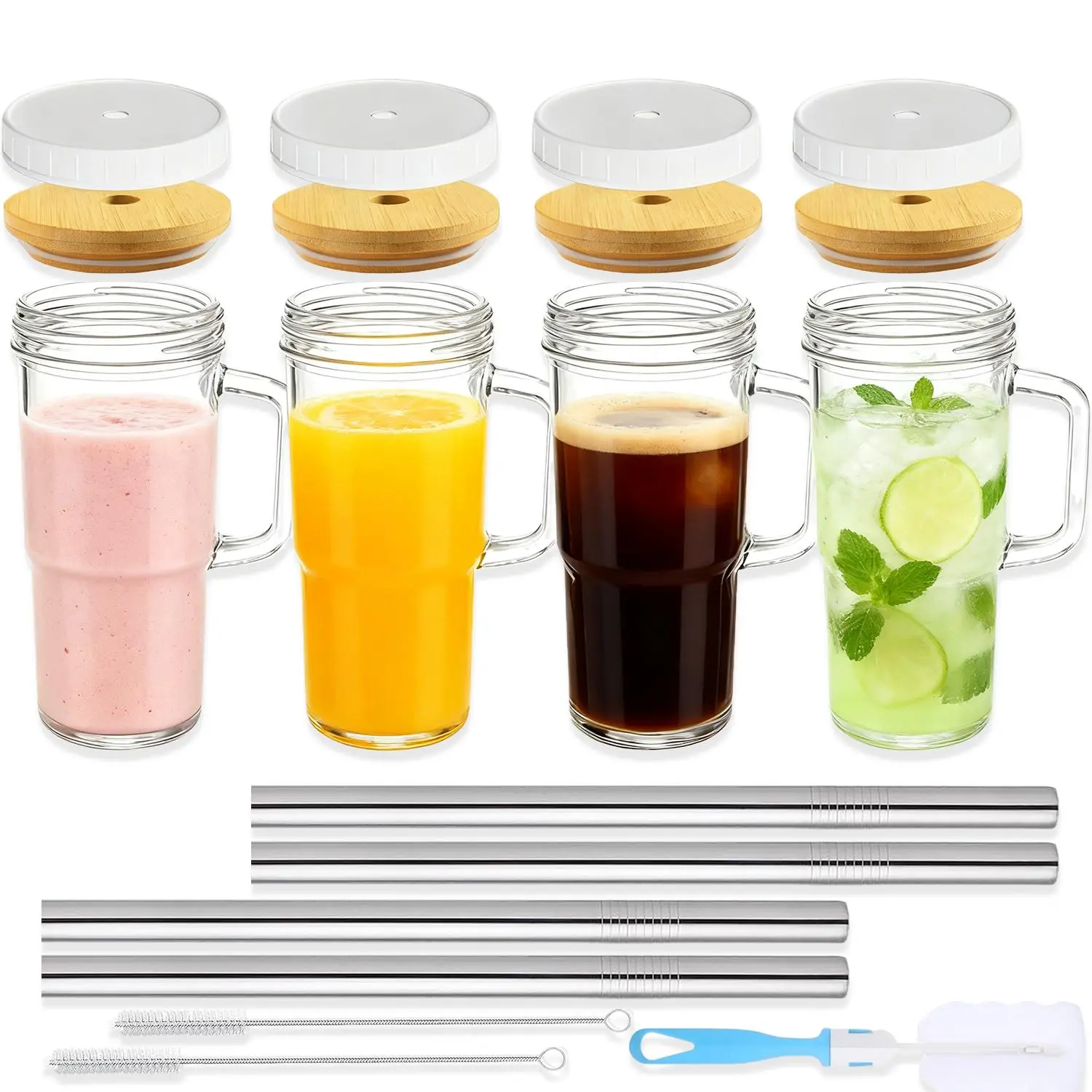 4Pcs No stripes(680ml)